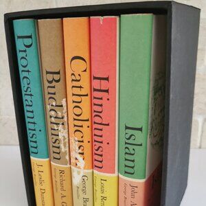 1960s Box Set of 5 Religious Books Vintage Hardcover Islam Catholicism Hinduism